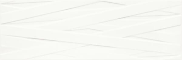 Фото Плитка настенная elia bianco struktura b rekt белый 25x75 52915