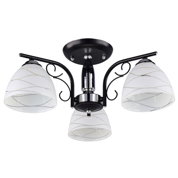 Фото Люстра потолочная россвет рс20186 bk+cr/3c е27 3x60вт ip20