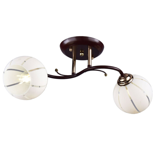 Фото Люстра потолочная россвет рс20673 brn+fg/2c е27 2x60вт ip20