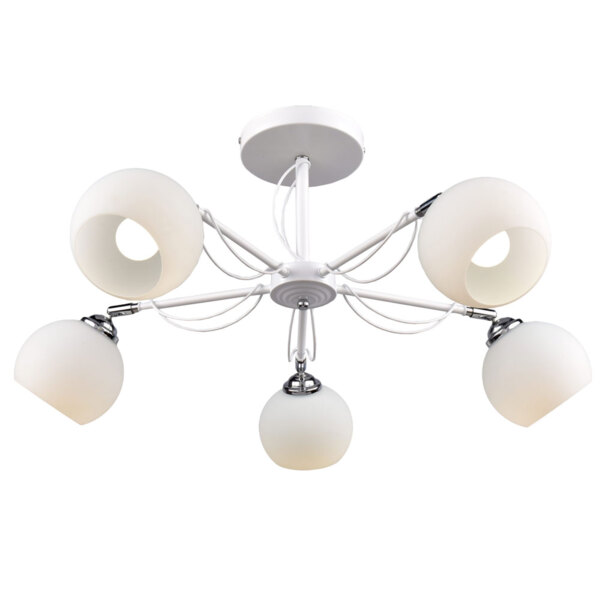 Фото Люстра потолочная россвет рс21000 wt+cr/5c е27 5x60вт ip20