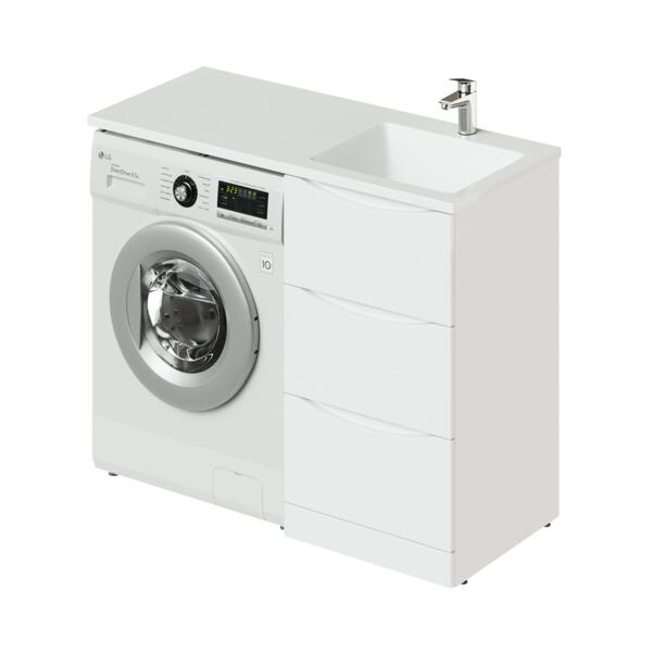 Фото Тумба под умывальник итана мишель 48 (110) 480х480х870 (белый глянец)