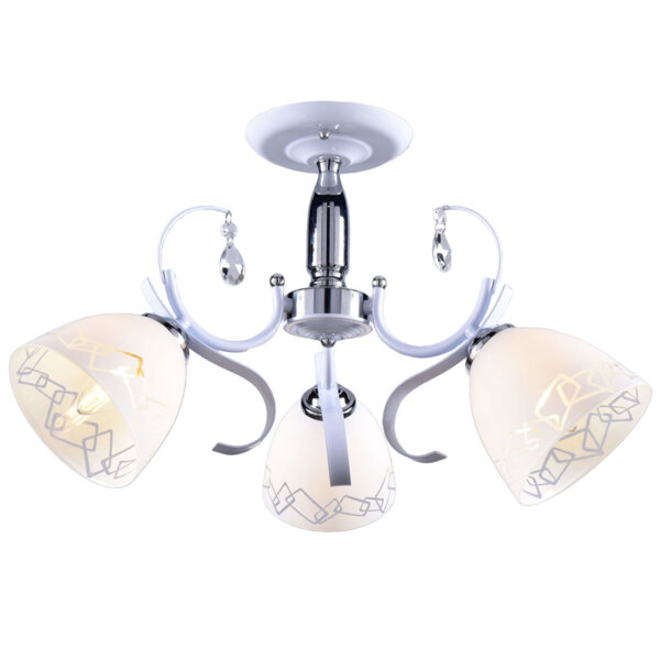 Фото Люстра потолочная россвет рс20779 wt+cr/3c е27 3x60вт ip20