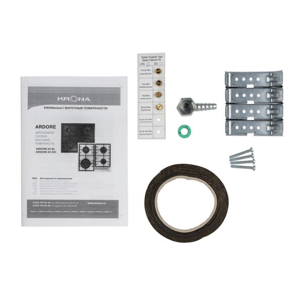 поверхность варочная газовая ardore 60 wh krona независимая 00026319