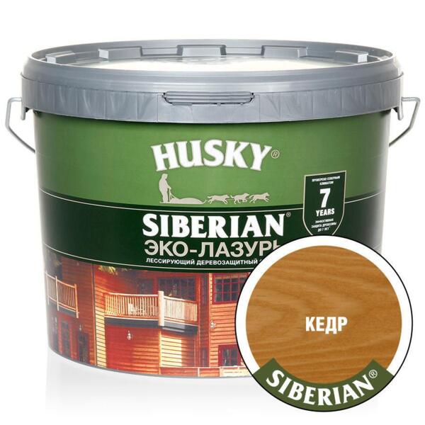 Фото Антисептик husky siberian  полуматовая кедр (9л) husky siberian  9л.