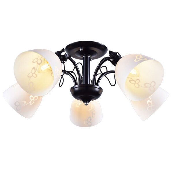 Фото Люстра потолочная россвет рс20697 bk+cr/5c е27 5x60вт ip20