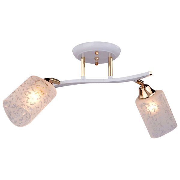 Фото Люстра потолочная россвет рс20013 wt+fg/2c е27 2x60вт ip20