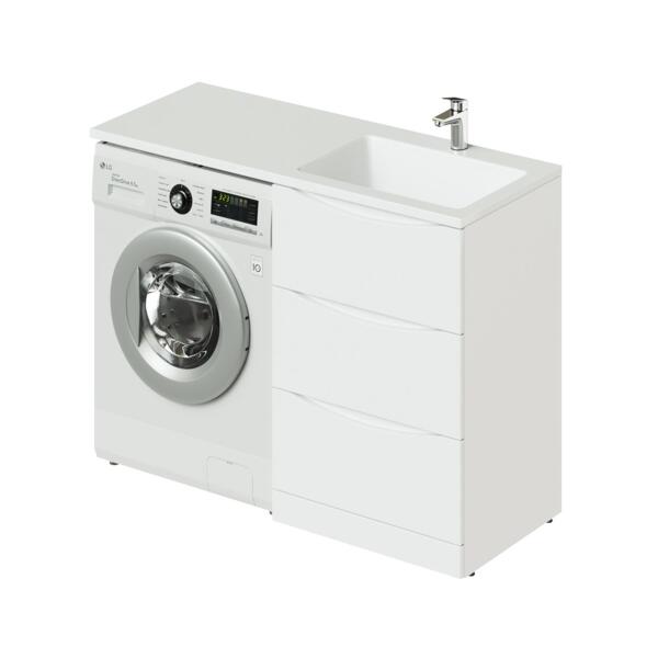 Фото Тумба под умывальник итана мишель 58 (120) 580х480х870 (белый глянец)