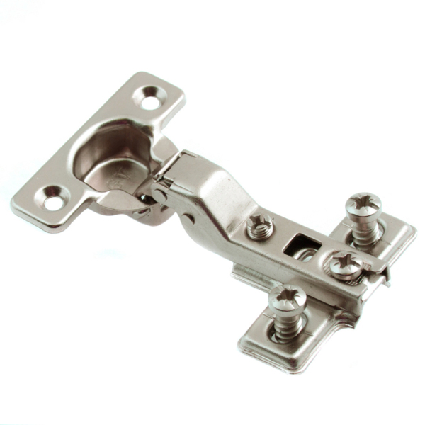 Фото Петля меб. slide-on mini полунакл.95* с отв.пл., белый цинк, 2шт element 123090