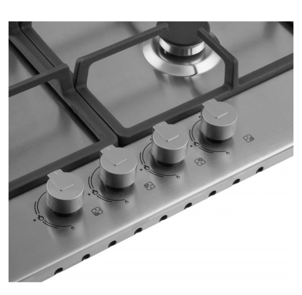 панель варочная газ нерж сталь ore lgs60 4 конфорки чугунные решетки газ-контроль