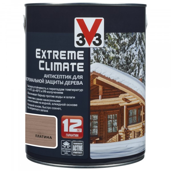 

антисептик акриловый extreme climate v33 платина 2,5л